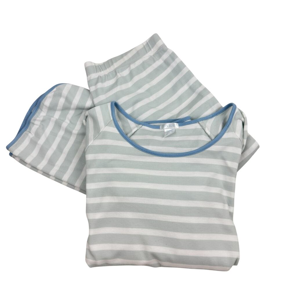 Lake Pima Long Pajama Set in French Blue Club Stripe